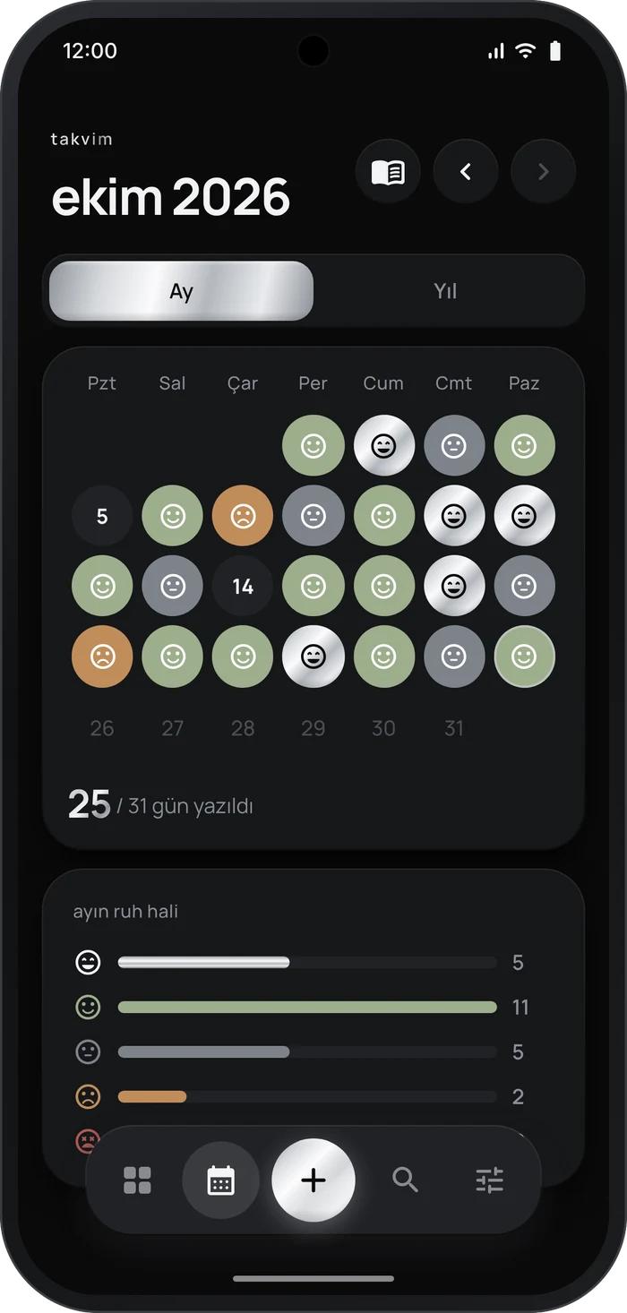 Ordinat takvim ekranı